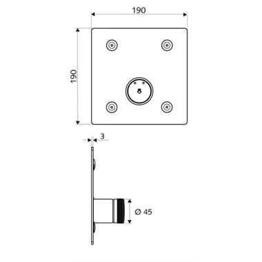 Schell Linus Basic D-SC-M vakolat alatti zuhany kezelölap