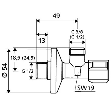 Schell sarokszelep finom szűrős 1/2"-1/2"