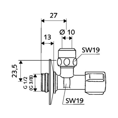 Schell Comfort szabályozható sarokszelep mini 1/2"-3/8"