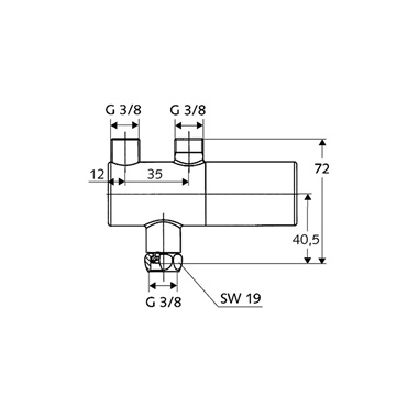 Schell termosztátos sarokszelep 1/2"-3/8"