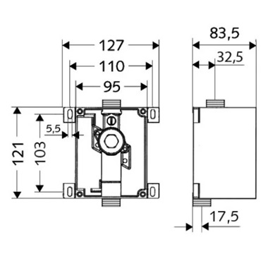 Schell Compact II vizelde öblítőegység, falon belüli