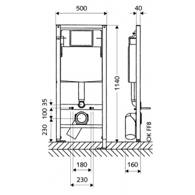 Schell wc tartály falba építhető gipszkartonhoz