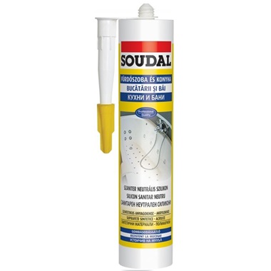 Soudal neutrális szaniter szilikon 280 ml, transparent