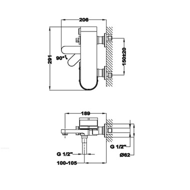 Strohm Teka Lavi kádcsaptelep zuhanyszettel fekete