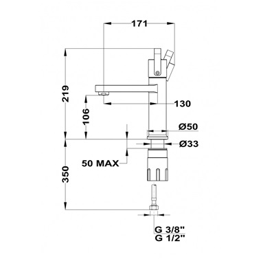 Strohm Teka Lavi mosdócsaptelep leeresztő nélkül, L-es, fekete