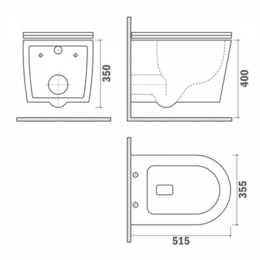 Strohm Teka Nexos fali WC rimless, ülőkével