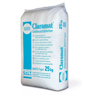 Claramat 99,8% tisztaságú tablettázott regeneráló só 25kg/zsák