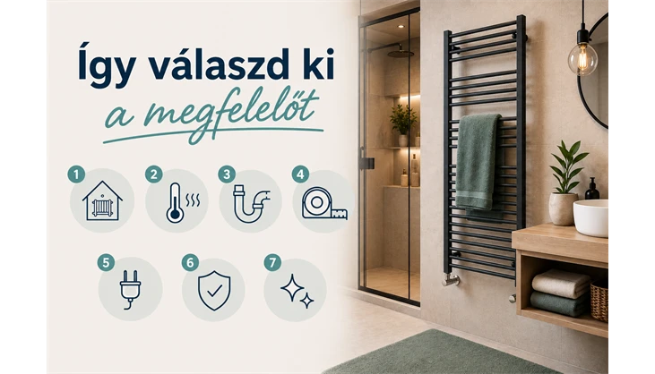 Törölközőszárító radiátor a fürdőszobába