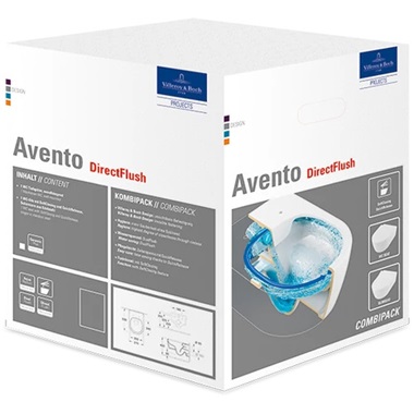 Villeroy  Avento perem nélküli fali wc, CeramicPlus, Slimseat  ülőkével kombi pack