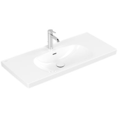 Villeroy skyla beépíthető mosdó 100×46 cm, szögletes, 3 csaplyukfurattal, középső csaplyukfurat, túlfolyóval