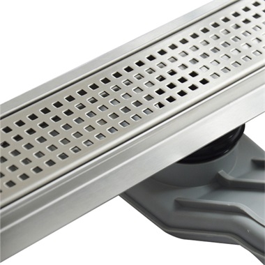 Wellis W-Drain zuhanyfolyóka Square mintázatú ráccsal  90x7x9,5 cm