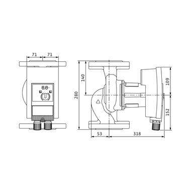 Yonos MAXO 50/0,5-12 PN 6/10 fütési keringető szivattyú