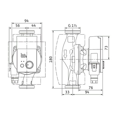 Wilo Yonos PICO-Z 25/0,5-6 180 cirkulációs szivattyú használati melegvízhez